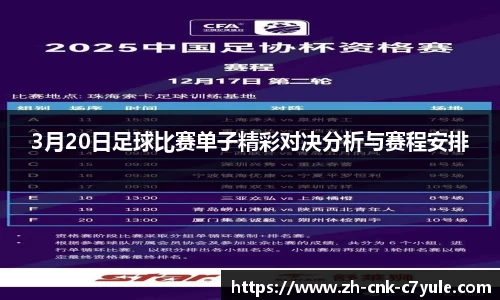 3月20日足球比赛单子精彩对决分析与赛程安排